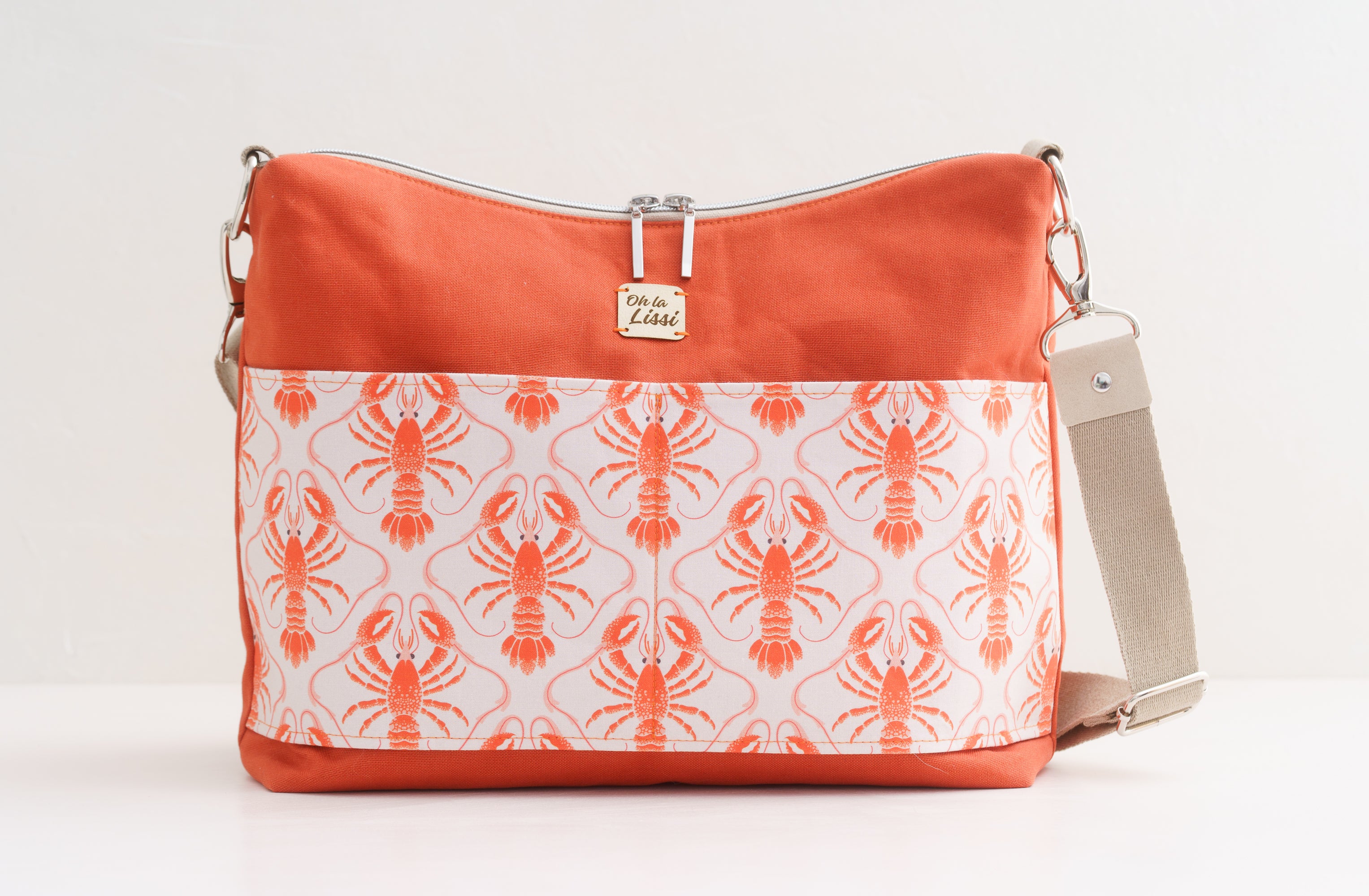 Crossbody Bag mit Hummer Muster in Orange