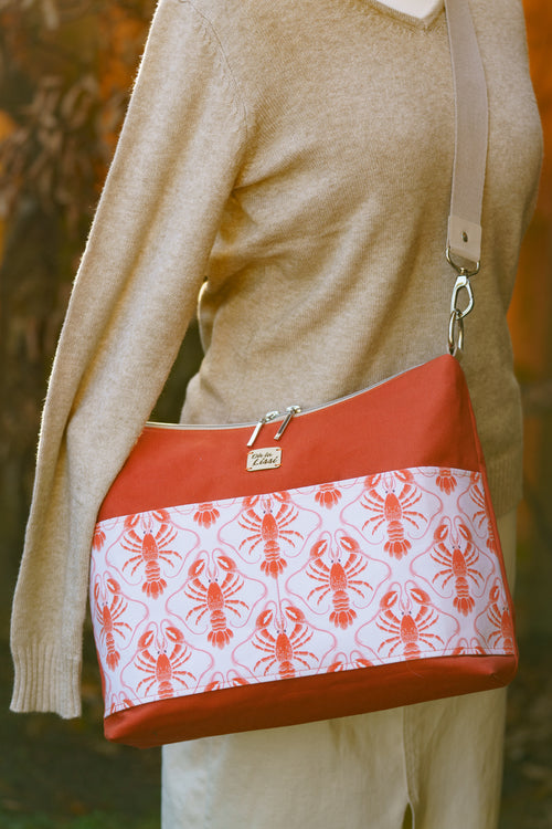Crossbody Bag mit Hummer Muster in Orange
