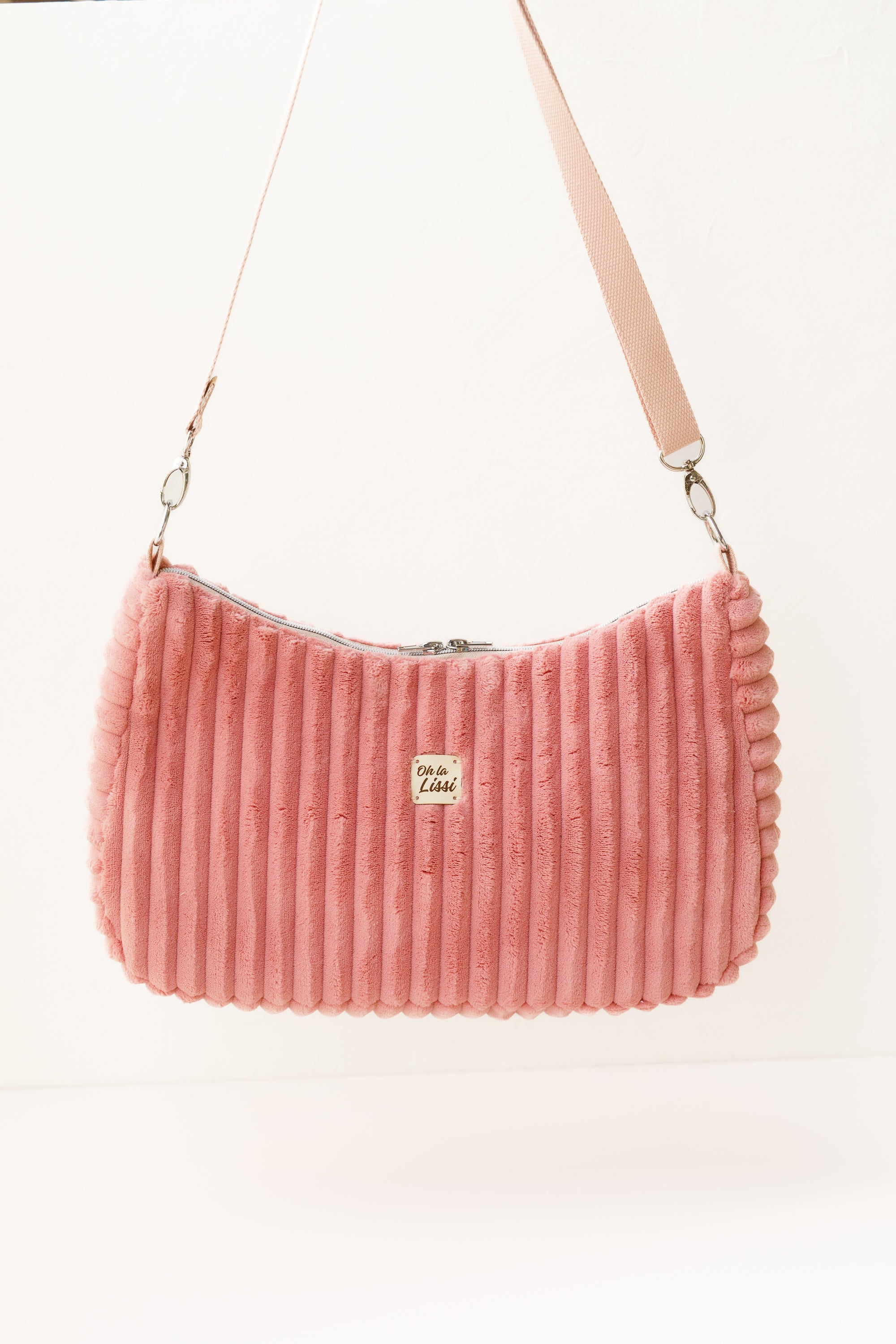 Crossbody Tasche aus rosa Cord