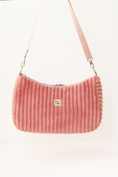Crossbody Tasche aus rosa Cord