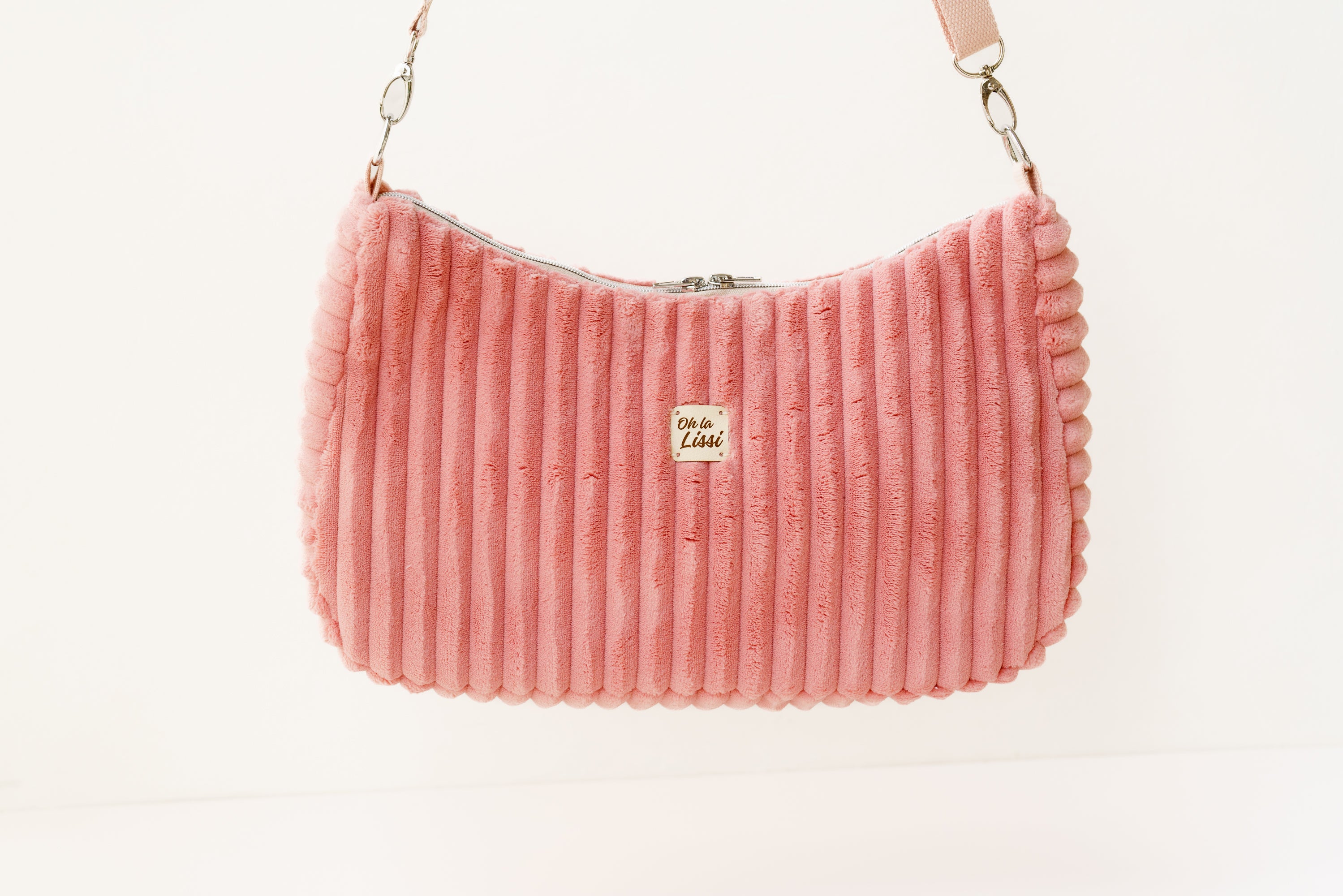 Crossbody Tasche aus rosa Cord