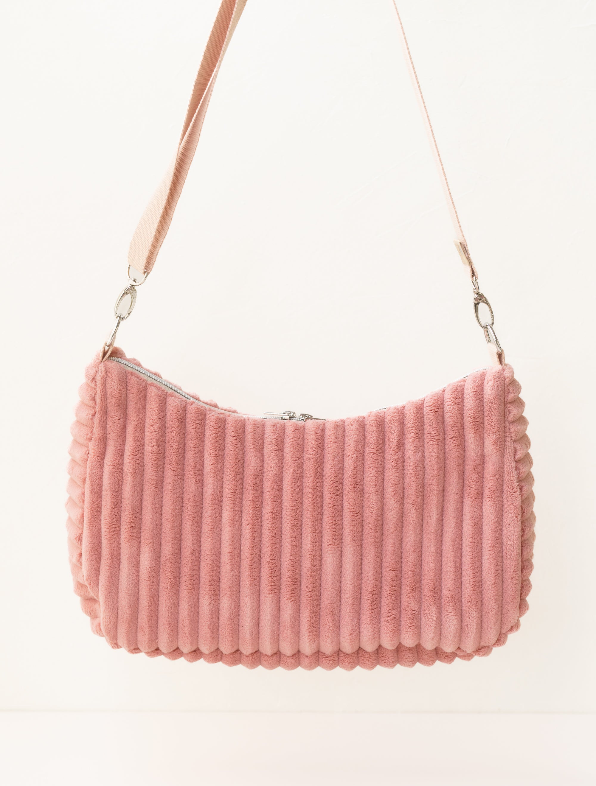 Crossbody Tasche aus rosa Cord