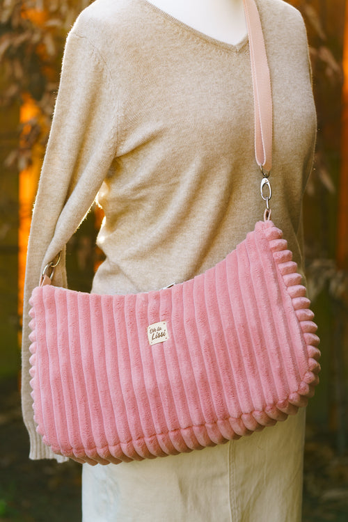 Crossbody Tasche aus rosa Cord