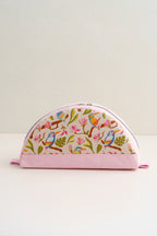 Kosmetiktasche rosa mit Eisvögeln und Magnolien