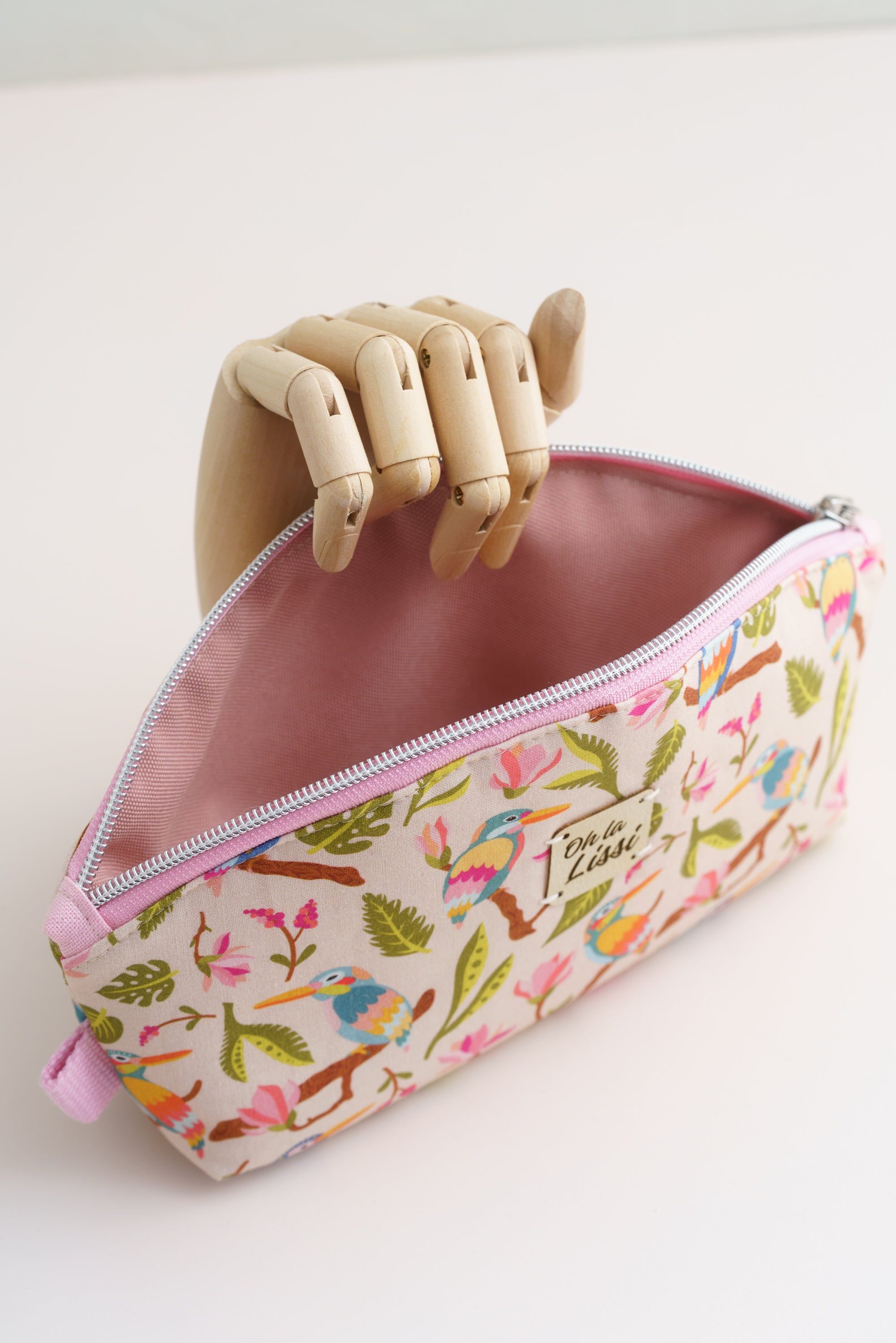 Kosmetiktasche Eisvögel Magnolien Blumen