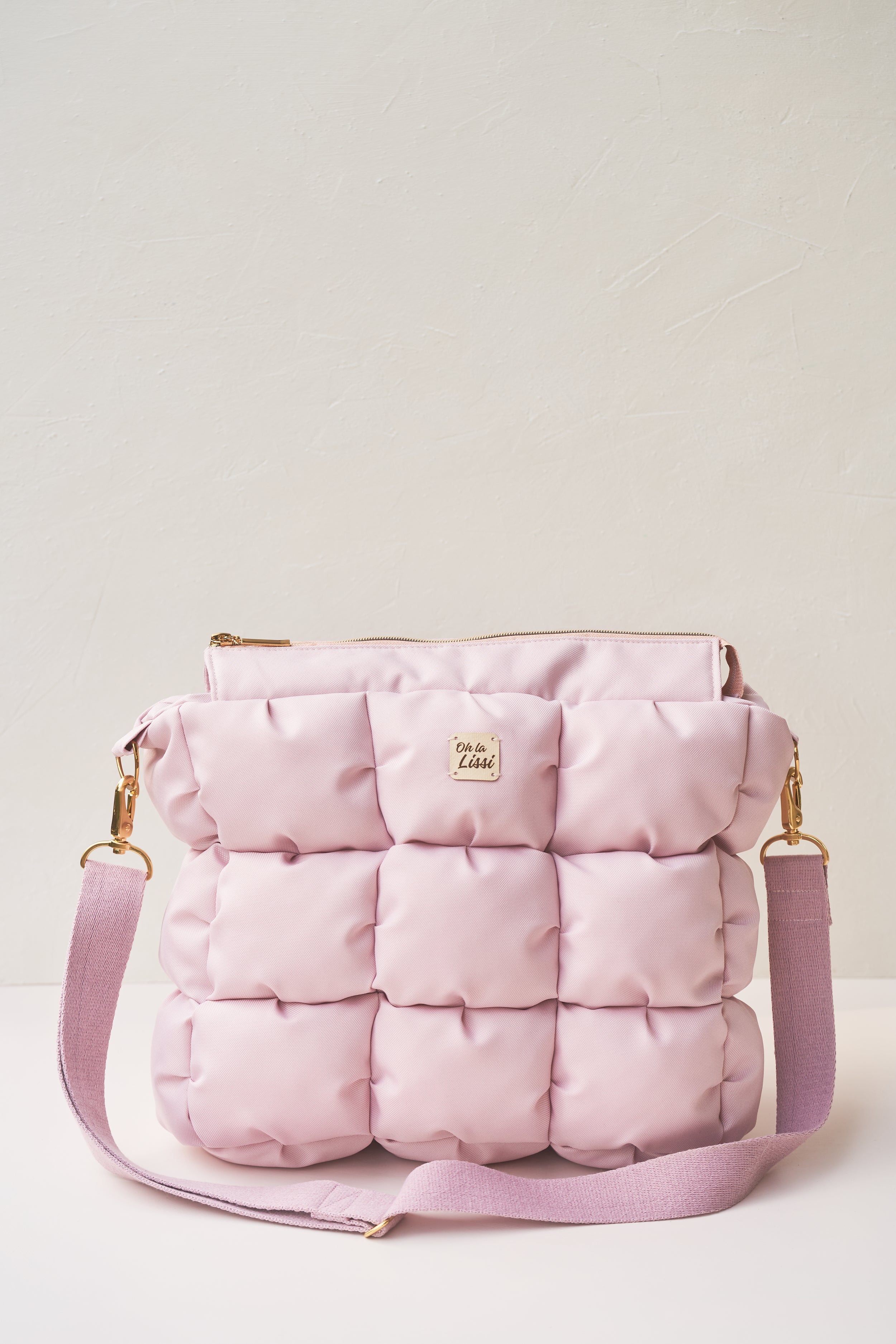 Puffer Umhängetasche Tasche rosa 35x31x15 cm aus Outdoor Stoff