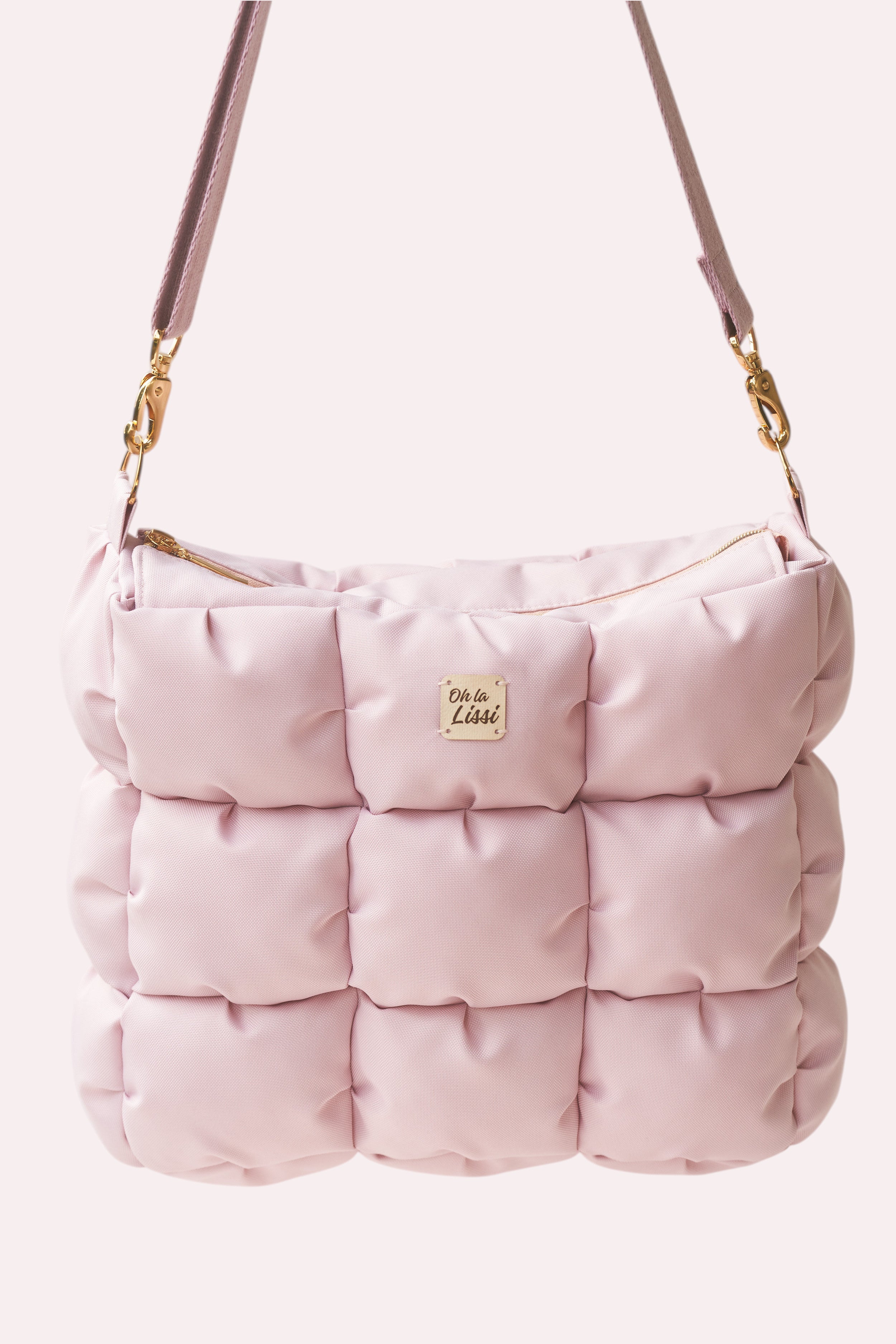 Puffer Umhängetasche Tasche rosa 35x31x15 cm aus Outdoor Stoff