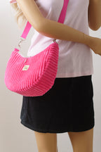 Bananentasche Pink Cord handgenäht
