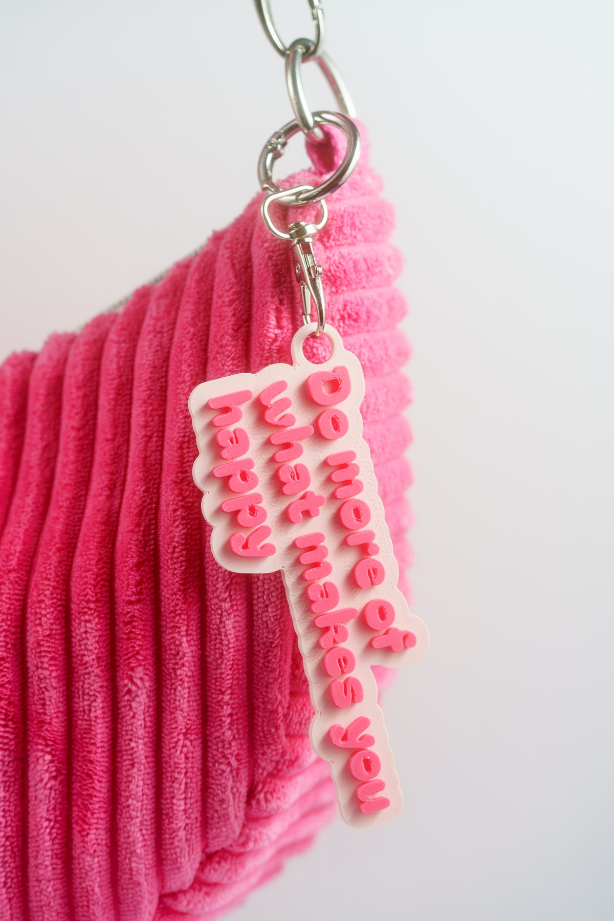 Taschenanhänger "Do more of what makes you happy" – Bag Charm aus dem 3D-Drucker - Oh la Lissi
