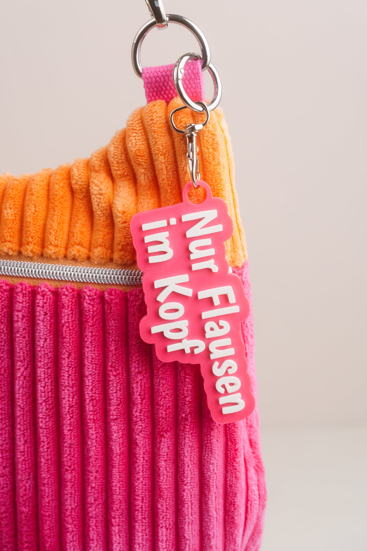 Taschenanhänger "Nur Flausen im Kopf" – Bag Charm aus dem 3D-Drucker - Oh la Lissi