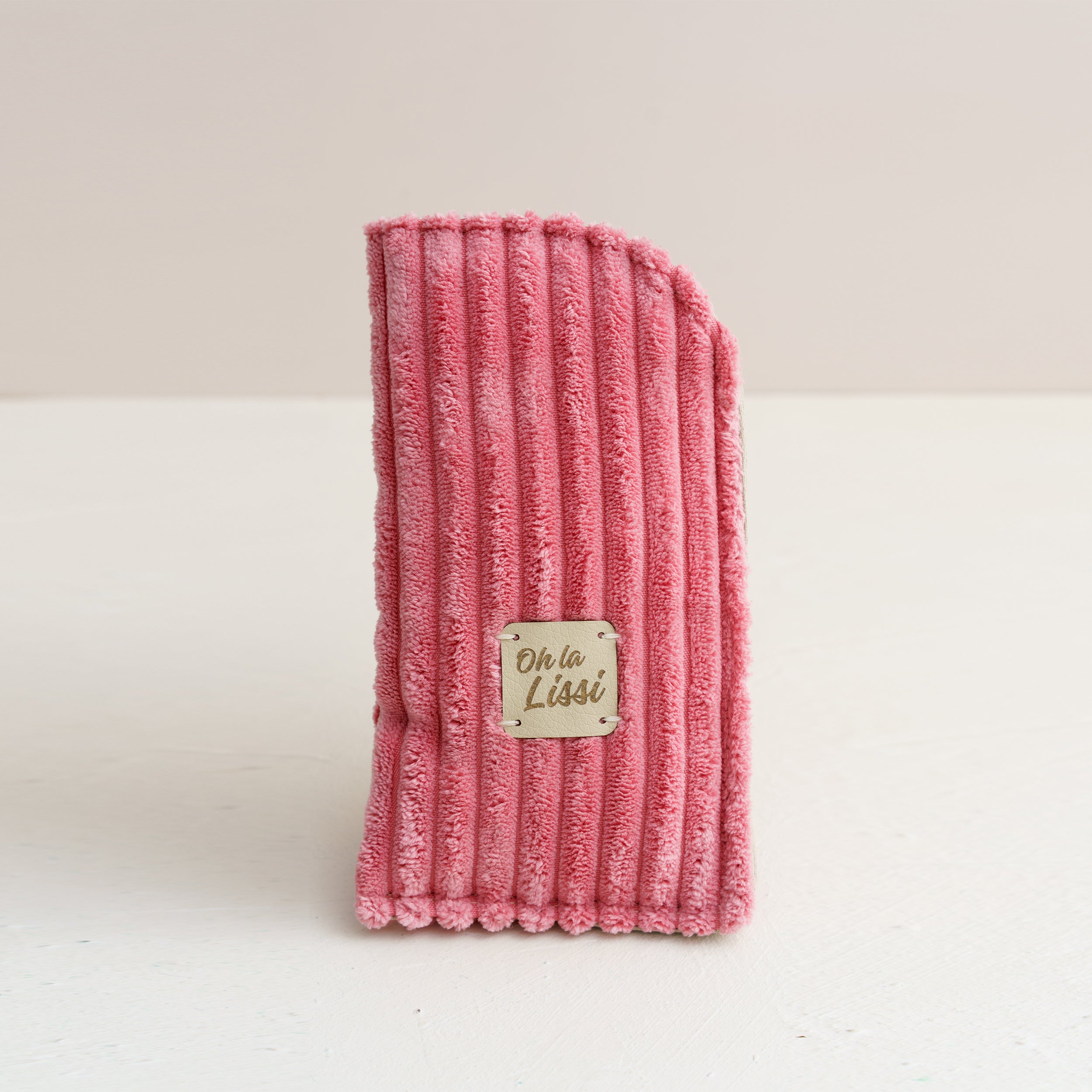 Handgenähtes Brillenetui aus Cord –Brillentasche rosa mit Baumwollfutter