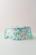 Bauchtasche mit Blütenmuster in Türkis und Rosa