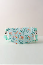 Bauchtasche mit Blütenmuster in Türkis und Rosa