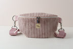 Bauchtasche aus altrosa Cord handgenäht