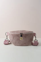 Bauchtasche aus altrosa Cord handgenäht