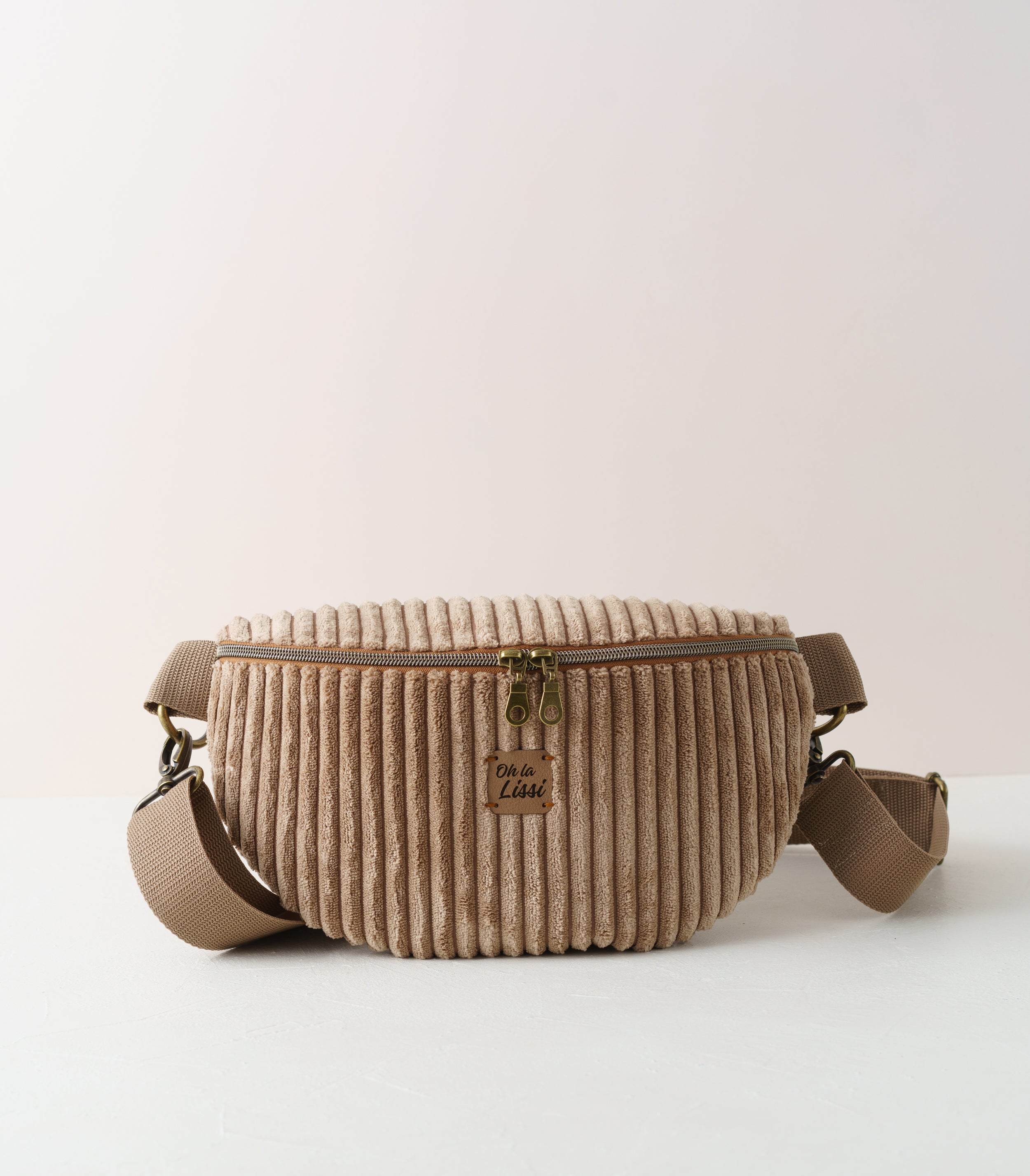 Bauchtasche Braun Cord | Boho Crossbody Bag handgenäht