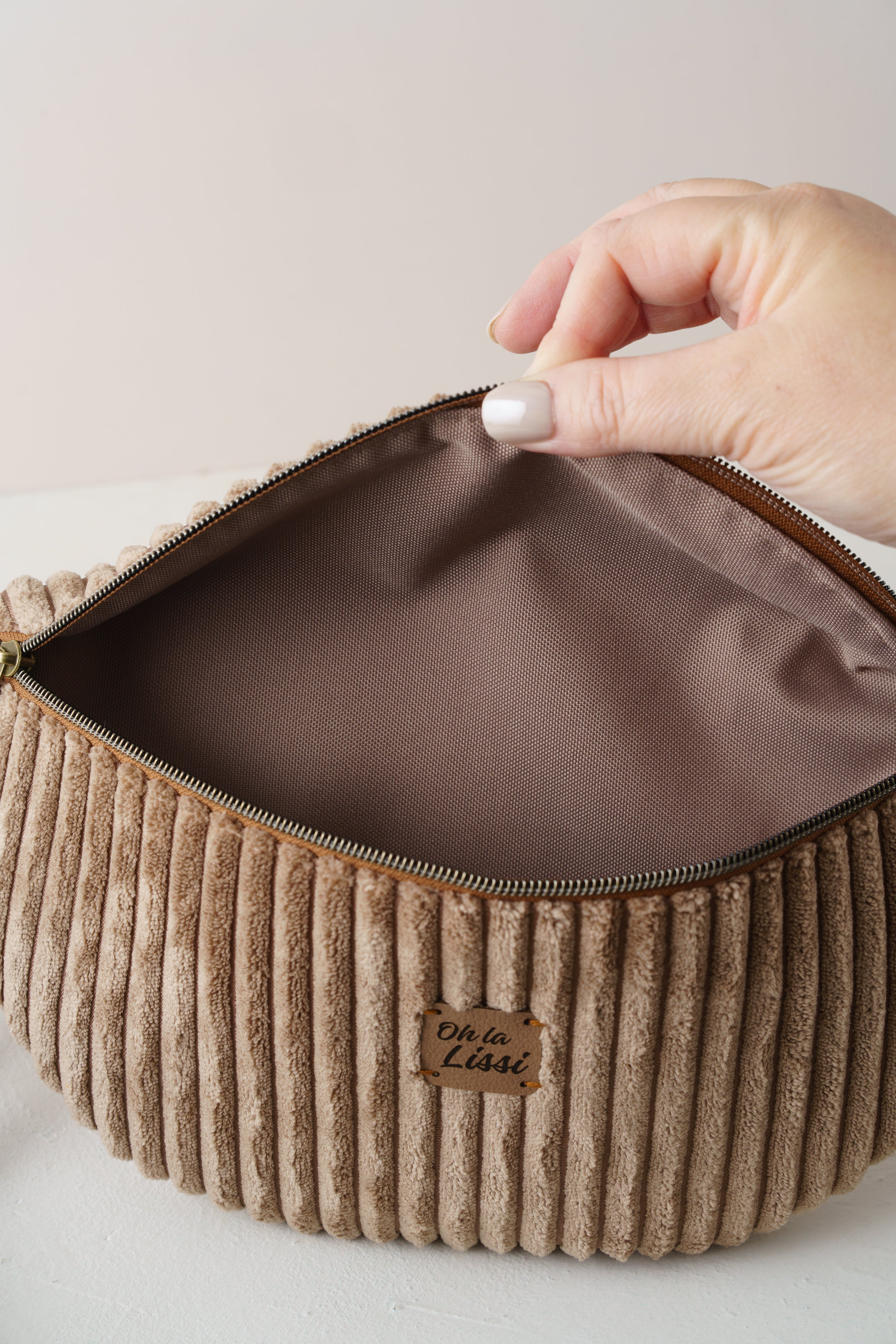 Bauchtasche Braun Cord | Boho Crossbody Bag handgenäht
