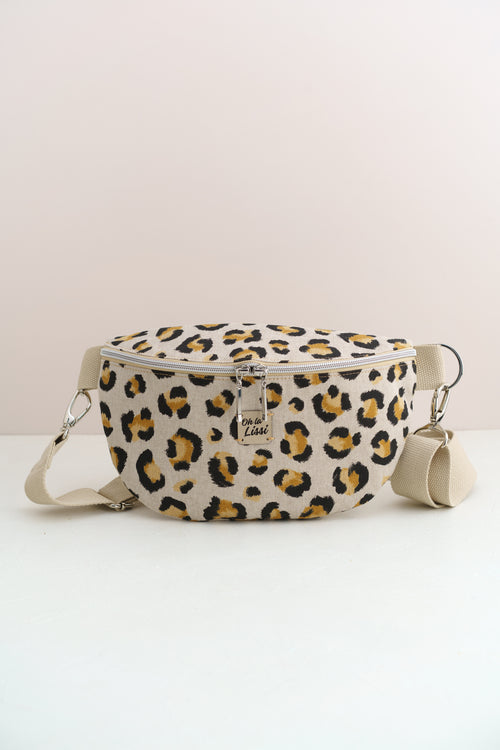 Bauchtasche "Leo" Beige – Crossbody Bag aus Canvas - Oh la Lissi