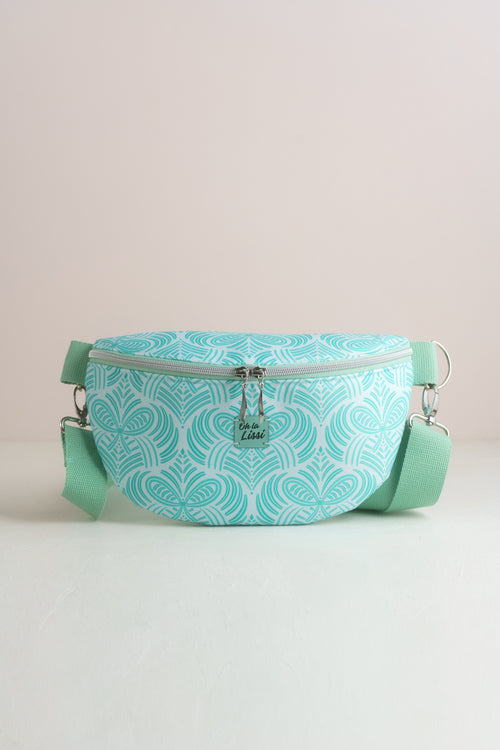 Bauchtasche "Schleifen" Türkis – Crossbody Bag aus Outdoorstoff - Oh la Lissi