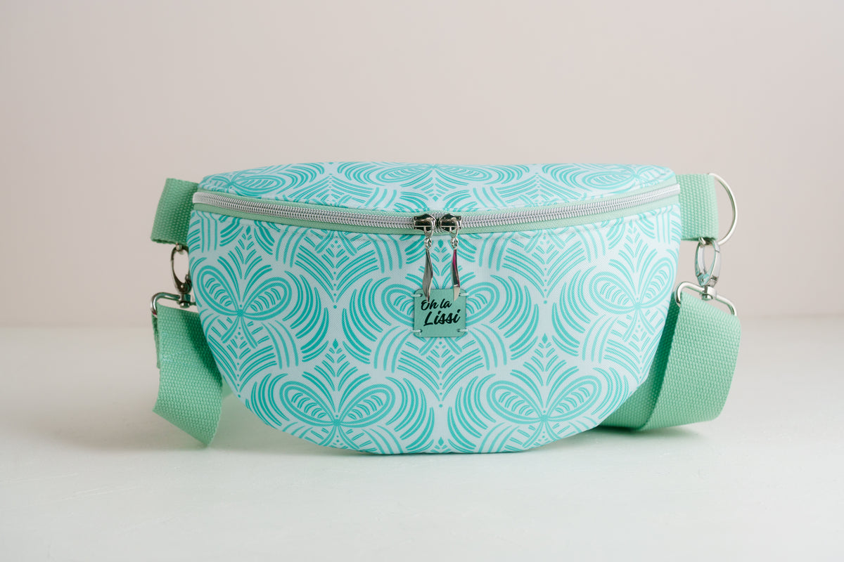 Bauchtasche "Schleifen" Türkis – Crossbody Bag aus Outdoorstoff - Oh la Lissi