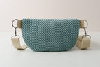 Bauchtasche aus wasserabweisendem Waffelcord altgrün handgenäht