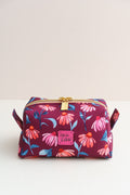 Kosmetiktasche Blumen Magenta | Kleine Wetbag Boxy Bag