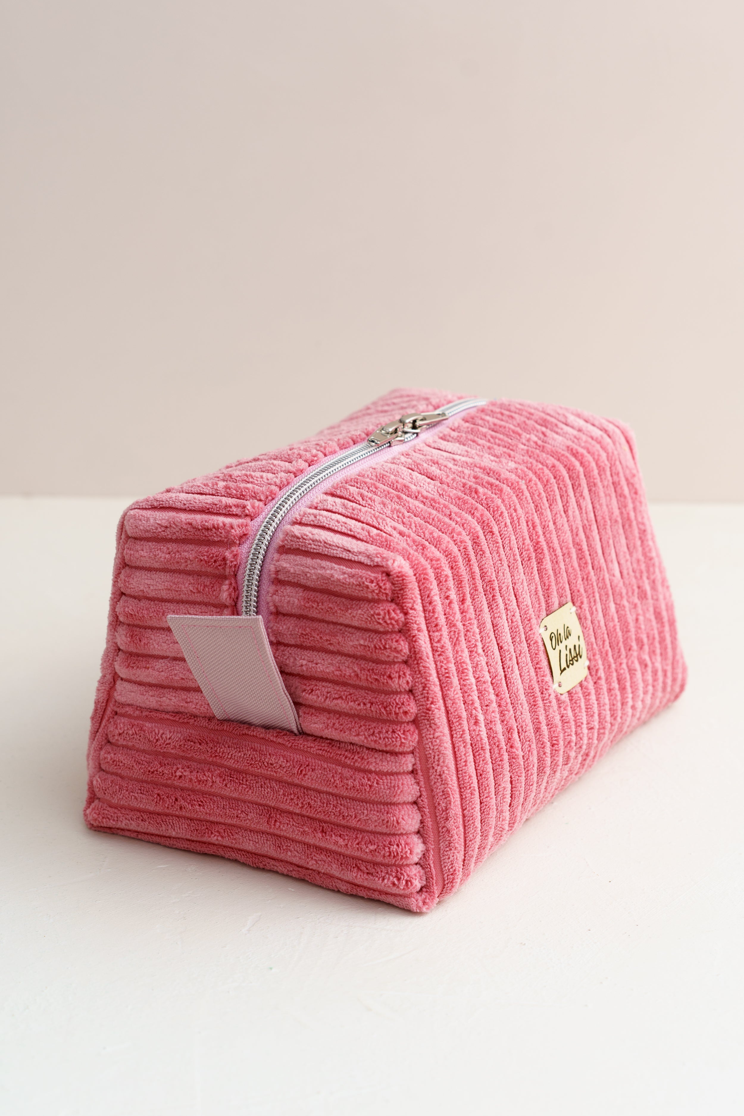 Kosmetiktasche Rosa Cord | Handgenähte Boxy Bag