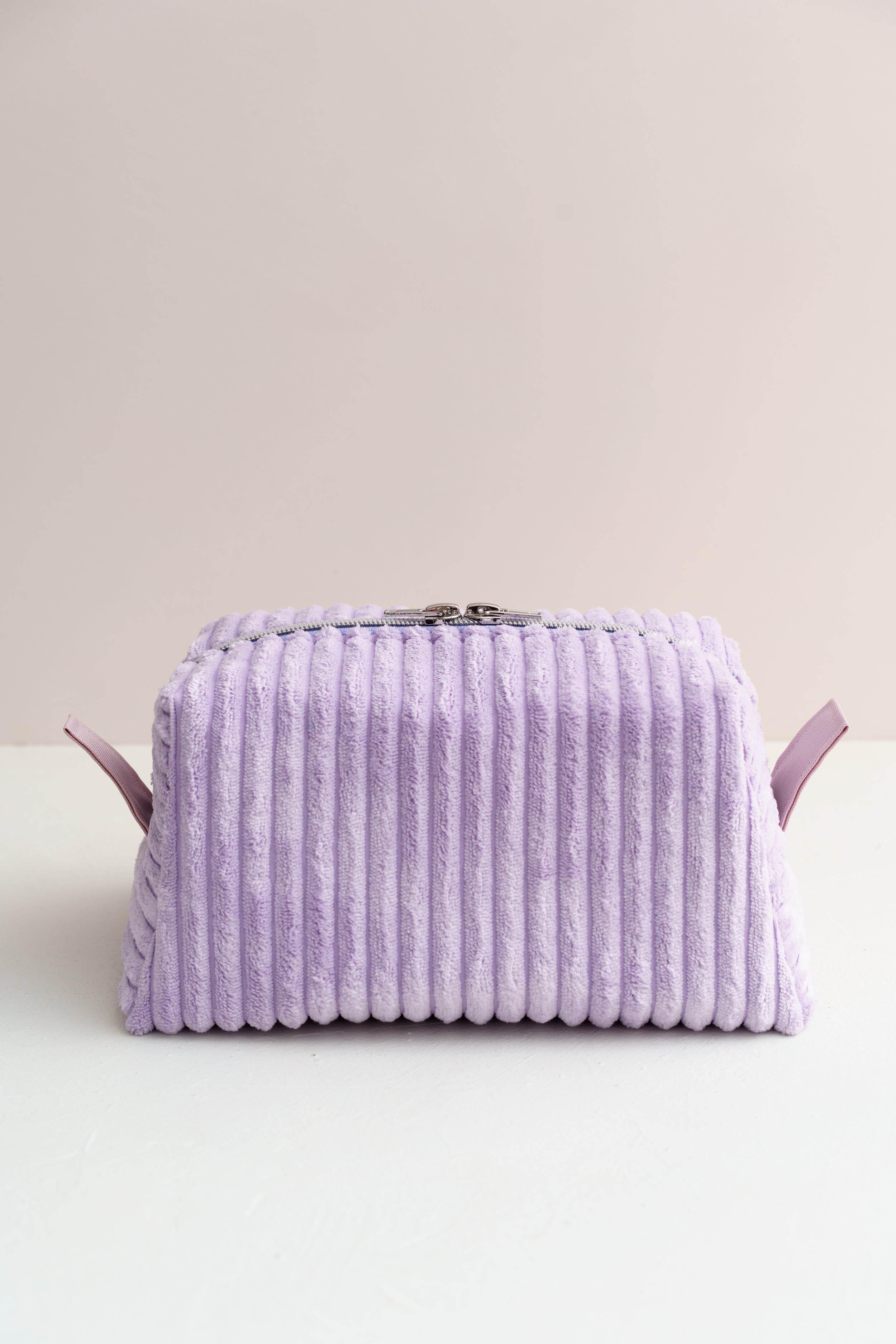 Kosmetiktasche Lila Cord | Boxy Bag handgenäht