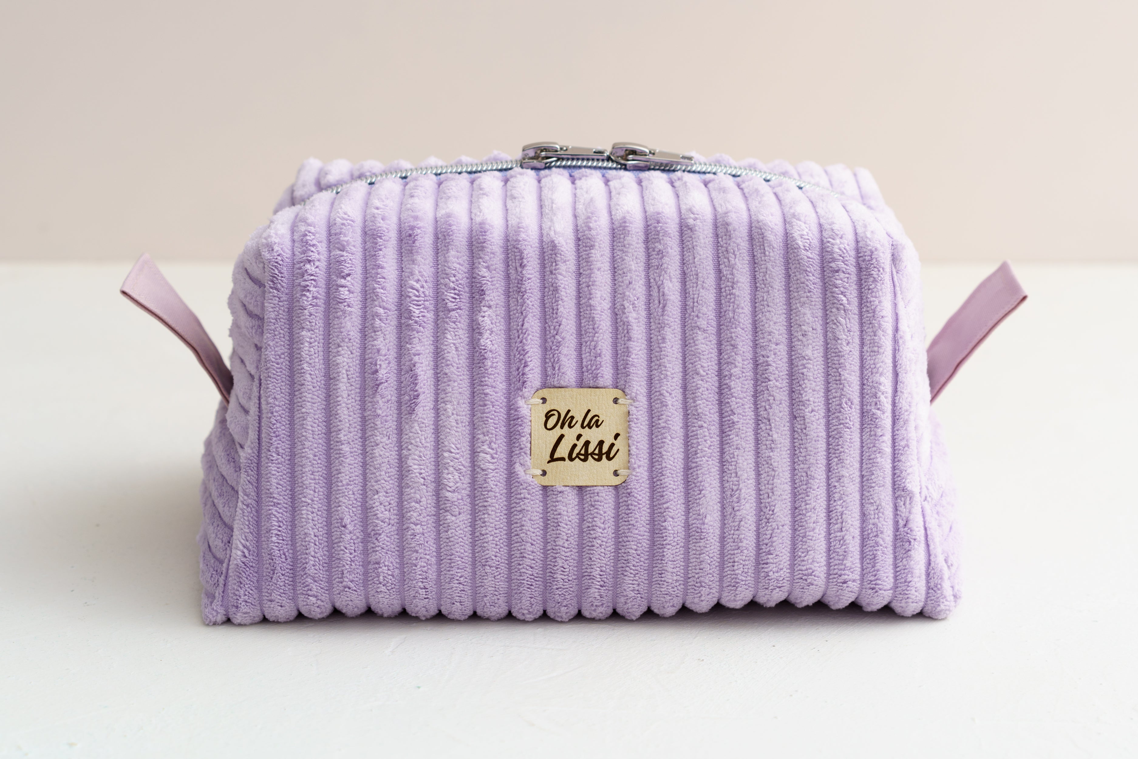 Kosmetiktasche Lila Cord | Boxy Bag handgenäht