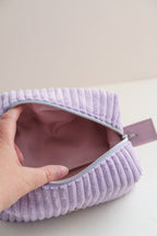 Kosmetiktasche Lila Cord | Boxy Bag handgenäht
