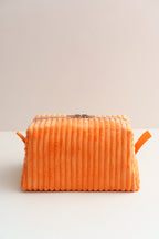 Kosmetiktasche Orange Cord handgenäht | Boxy Bag für Alltag und Reise