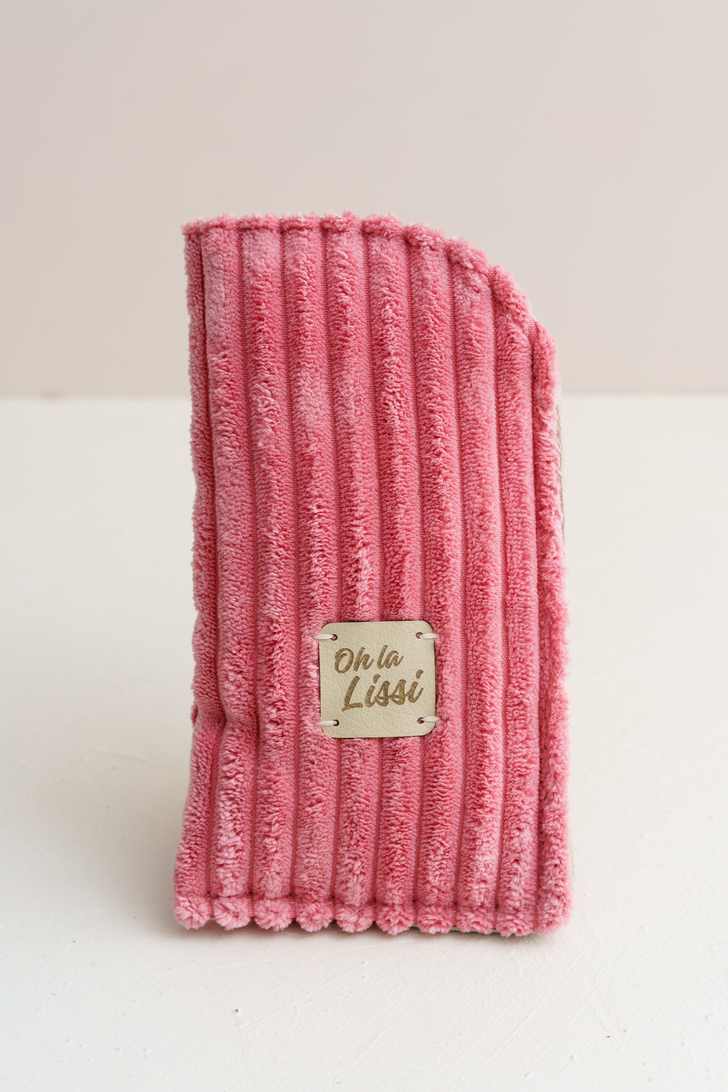 Handgenähtes Brillenetui aus Cord –Brillentasche rosa mit Baumwollfutter