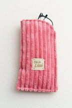 Handgenähtes Brillenetui aus Cord –Brillentasche rosa mit Baumwollfutter
