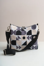 Umhängetasche Bauhaus in Schwarz, Grau und Beige