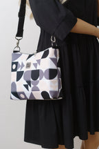 Umhängetasche Bauhaus in Schwarz, Grau und Beige
