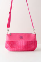 Pinkfarbene Crossbody Bag, Schultertasche und Handtasche aus Cord