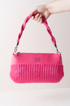 Pinkfarbene Crossbody Bag, Schultertasche und Handtasche aus Cord