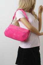Pinkfarbene Crossbody Bag, Schultertasche und Handtasche aus Cord