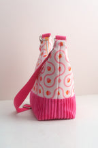 Umhängetasche "Herbsteicheln" Pink – Hobo Bag aus Cord und Outdoorstoff - Oh la Lissi