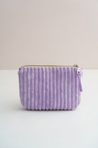 Handgemachte Kosmetiktasche aus lila Cord