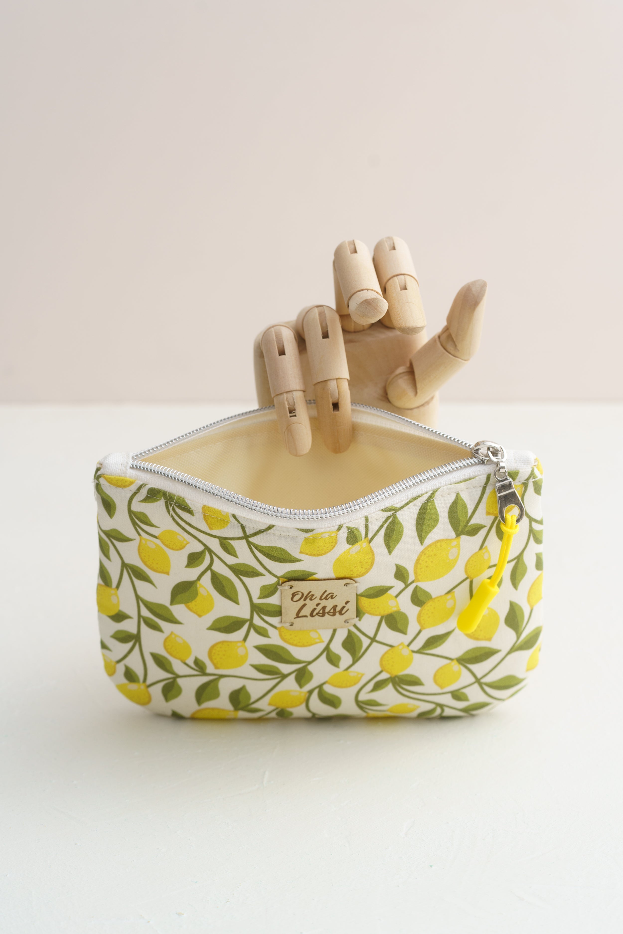 Kosmetiktasche Zitronen handgemacht