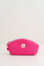 Pinkfarbene Kosmetiktasche aus Kunstleder