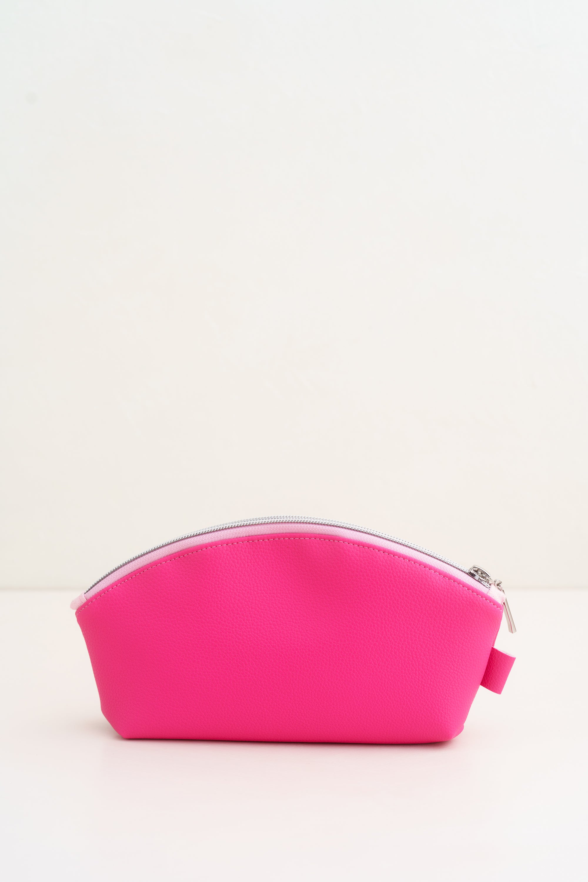 Pinkfarbene Kosmetiktasche aus Kunstleder