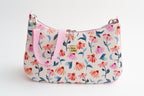 Umhängetasche rosa mit Wildblumen Aquarell – Crossbody Tasche aus Baumwollcanvas