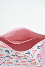 Umhängetasche rosa mit Wildblumen Aquarell – Crossbody Tasche aus Baumwollcanvas